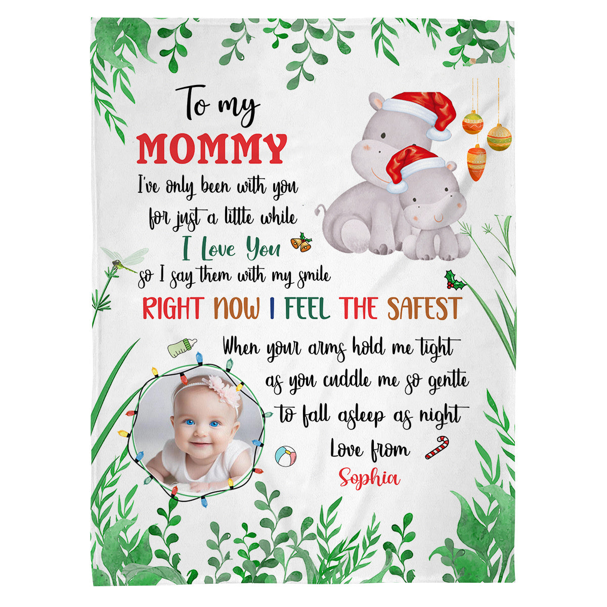 Pregnant Mom Gifts, Right Now I Feel The Safest Upload Photo With Hippo, Personalized Blanket, Gifts For Expected Mom Mommy, Fleece Sherpa, Mom To Be Blanket, Gifts For Christmas Xmas