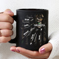 Personalized Coffee Mug For Poppy From Grandchildren Grandpa With Grandkids Deer Arrows Hunting Papa Custom Name Gifts For Grandpa Novelty 11 15Oz Ceramic Cup For Birthday Fathers Day