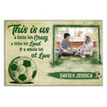 Personalized Name Soccer Couple Poster Canvas Print, A Little Bit Loud & A Whole Lot Of Love Quote, Sports Theme Wall Art, Personalized Canvas Wall Art, Gifts For Him Her Couple Love