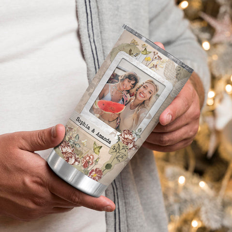 Friends Are Like Stars You Don't Always See Them But You Know They're Always There Tumbler Cup, Gifts For Unbiological Sister, 20oz With Lid Travel Cup Friendship Gifts For Women