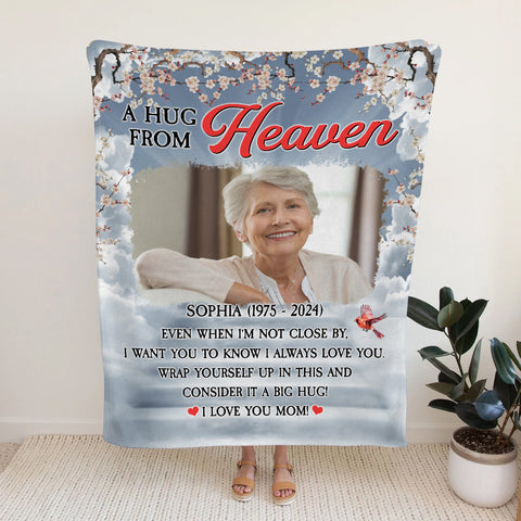 Sympathy Gifts, Personalized Memorial Blanket With Photo, Even When I'm Not Close By I Want You Know Love You, Loss Of Dad Grandpa Blanket, Fleece Sherpa, Funeral Gifts For Anniversary