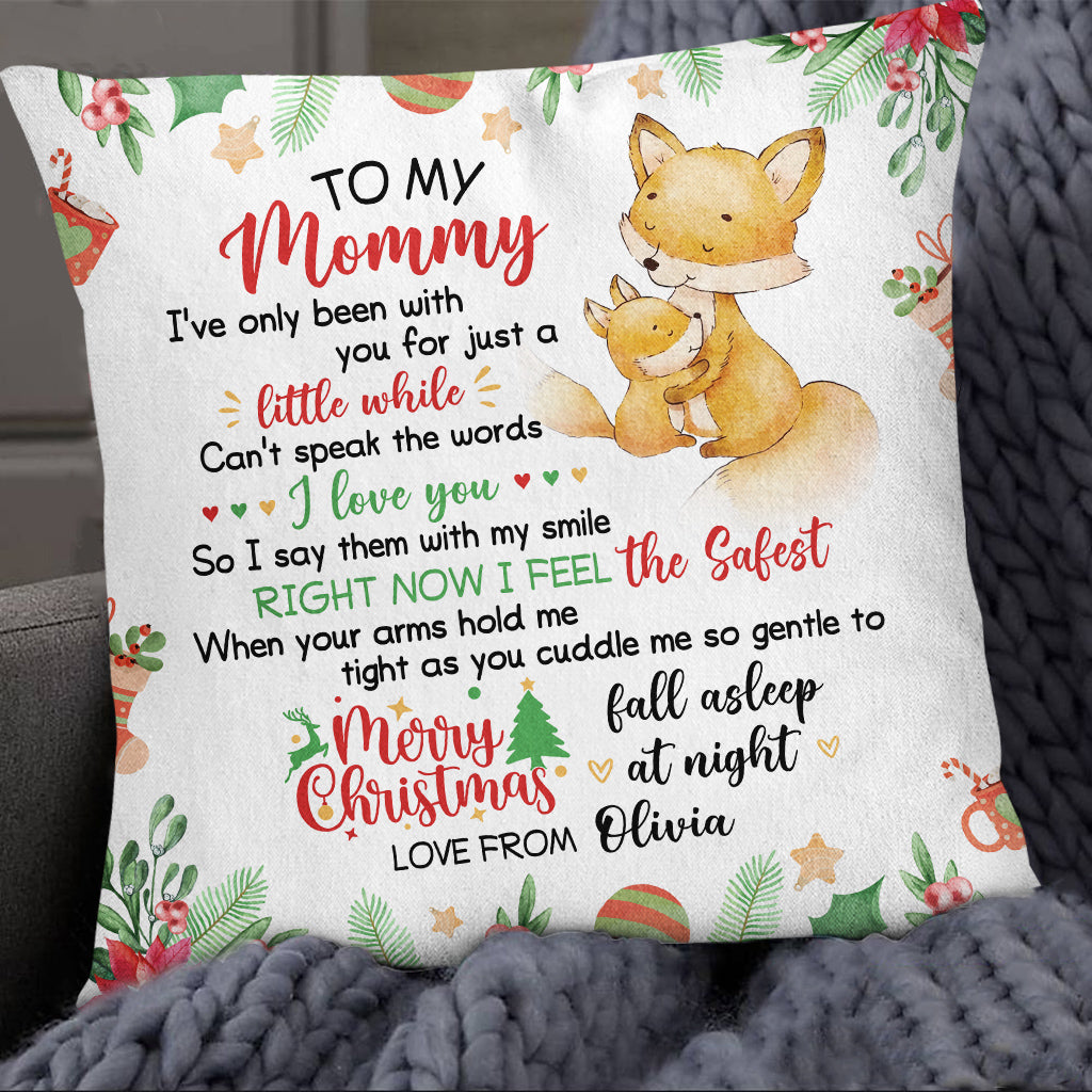 Personalized Square Pillow For New Mom Pregnancy Gifts Cute Fox I've Only Been With You Custom Double Sided Sofa On Christmas