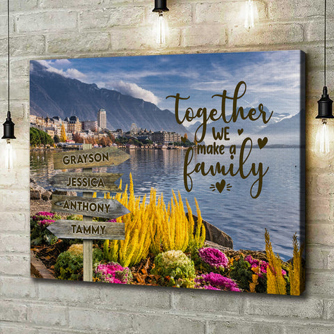 Fun Family Gifts, Together We Make A Family, Personalized Canvas Wall Art, Gifts For Mom Dad, Poster Prints Home Decor, Family Wall Art, Gifts For Birthday Christmas Xmas