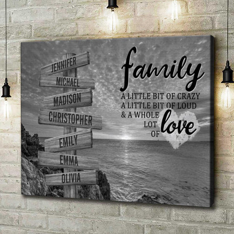 Personalized Canvas Wall Art For Mom Dad Grandma From Kids Grandkids Wooden Signs Ocean A Whole Lot Love Custom Multi Name Poster Prints Home Decor Family Gifts Ideas For Mom Dad On Birthday
