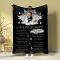 Sympathy Gifts, Memorial Blanket With Photo, Personalized Memorial Blanket, Heavenlies Angel Portrait Artwork, Remembrance Verse With Clouds And Doves, Spiritual Comfort Message