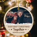 Couple Photo First Christmas Ornament, Custom Holiday Tree Decoration, Romantic Couple Keepsake, First Christmas Together Keepsake, Holiday Ornament Gifts For Him Her Honey Wife Husband