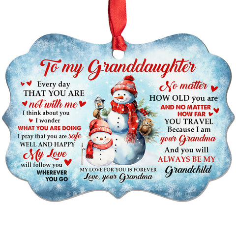 Granddaughter Gifts, Cute Grandma & Grandkid Together Snowflakes I Wonder What You Are Doing Medallion Aluminum Ornament For Baby From Mimi, Xmas Tree Decor, Gifts For Birthday Xmas