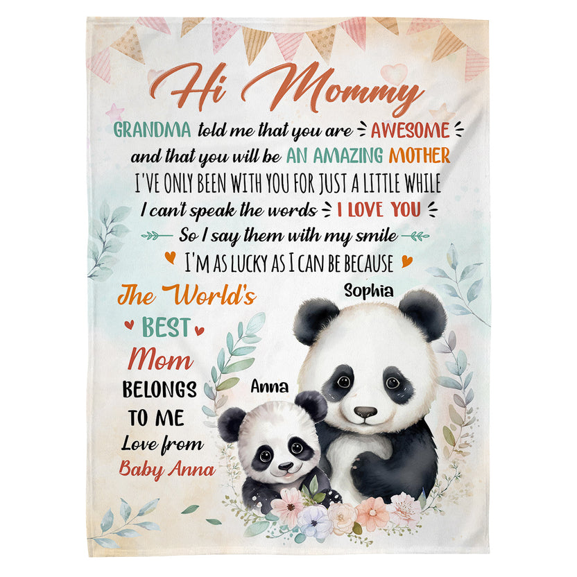 Gifts For Expecting Mom, I've Only Been With You For A While Cute Mommy Baby Panda, Personalized Blanket, Gifts For Mom To Be, Fleece Sherpa, Mom To Be Blanket, Gifts For Mother's Day