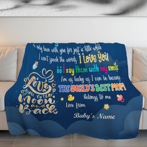 Mom To Be Gifts, Hi Mommy Grandma Told Me That Panda, 1st Mother's Day Blanket, Cute Baby Panda Blanket, Custom Newborn Swaddle, Infant Bedding Keepsake, Warm Flannel