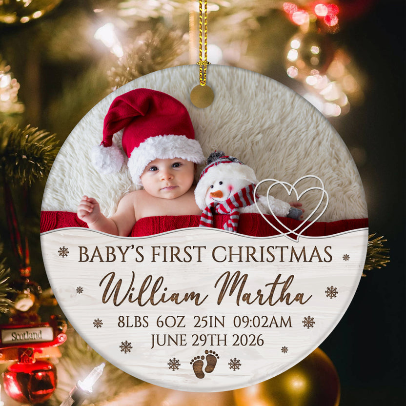 Custom Newborn Keepsake, Tree Decoration, Newborn Holiday Decoration, Hanging Ornament Keepsake, Personalized Photo Christmas Ornament, Gifts For New Siblings Baby Grandparents