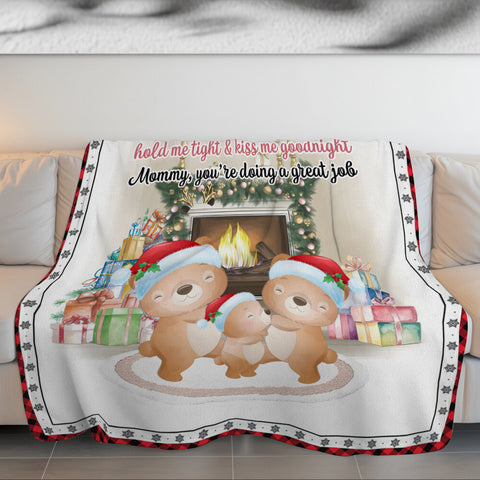 First Mom Gifts, Mommy You Are Doing A Job Bear Family Together, Personalized Blanket, Gifts For Mommy Mom To Be, Fleece Sherpa, New Mom To Be Blanket, Gifts For Christmas Birthday