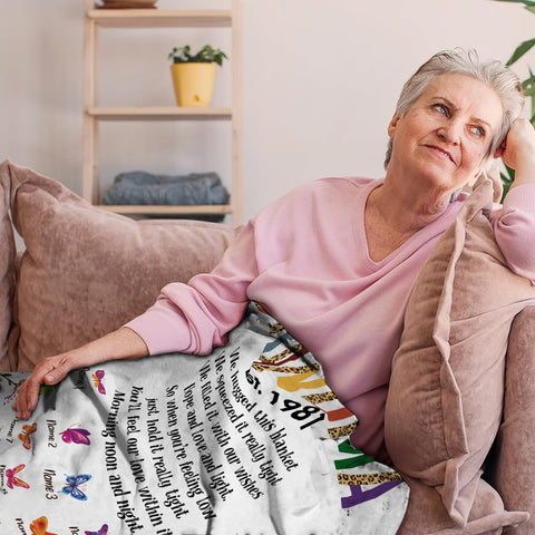 Grandmother Blanket, Established Year Title, Inspirational Poem Style, Personalized Names Display, Personalized Blanket, Gifts For Nana From Grandkids, Custom Fleece Sherpa Blankets