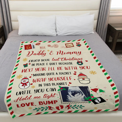 New Parents Gifts, Parent To Be Gifts From Baby Bump Blanket For Pregnant Wife Custom Sonogram Future Daddy And Mommy, Personalized Blanket, Gifts For New Parents, Fleece Sherpa Blanket