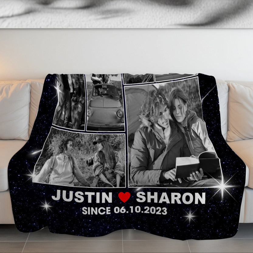 We Are One Personalized Photo Custom Names And Since Date, Soft Blanket With Picture, Relationship Memory Gifts For Him Her, Custom Fleece Sherpa Blanket, Gifts For Valentine