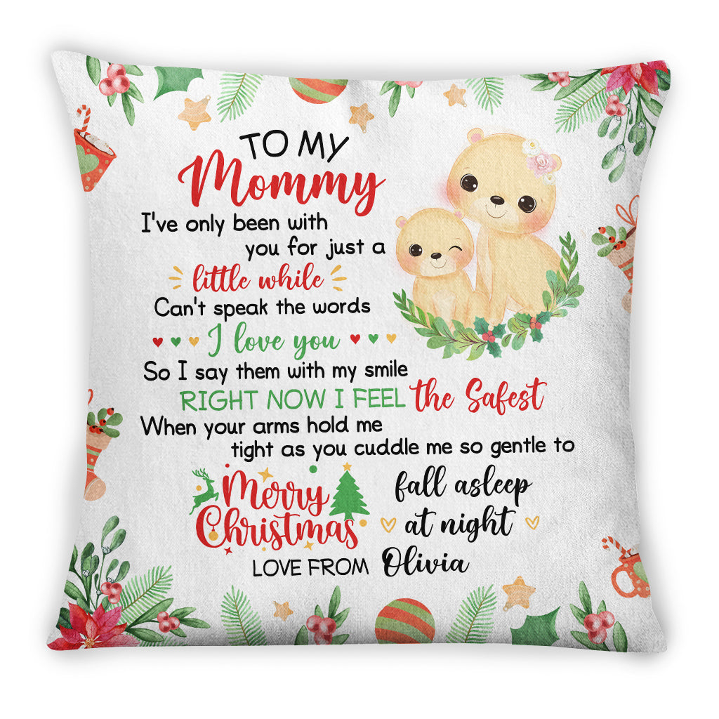 Personalized Square Pillow For New Mom From Newborn Baby Pregnancy Gifts Cute Lion I've Only Been With You Christmas Decorations Custom Name Double Sided Sofa Couch Cushion On Christmas