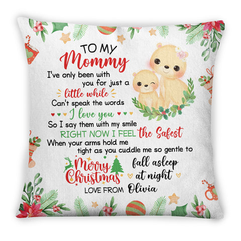 Personalized Square Pillow For New Mom From Newborn Baby Pregnancy Gifts Cute Lion I've Only Been With You Christmas Decorations Custom Name Double Sided Sofa Couch Cushion On Christmas