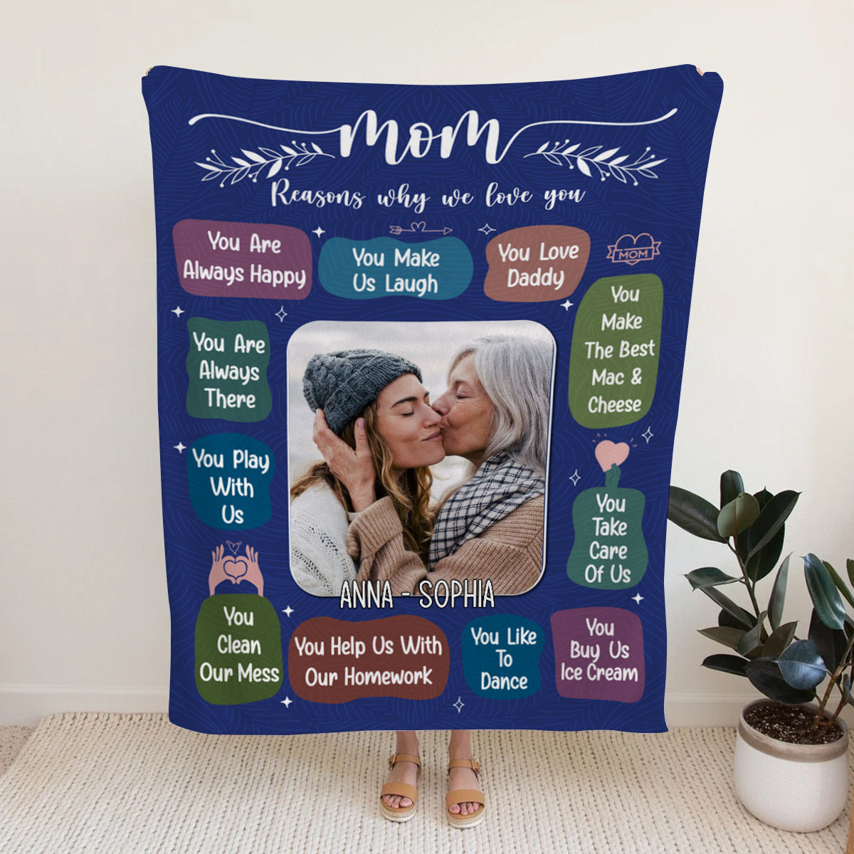 Gifts For Mother, Reasons Why Love You Help Us Clean Our Mess, Personalized Blanket, Funny Gifts For Mom Mother From Son Daughter, Fleece Sherpa Blanket, Gifts For Birthday Mothers Day