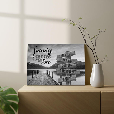 Personalized Canvas Wall Art For Mom Dad Grandma From Kids Grandkids A Little Of Crazy Loud And Lot Love Wooden Signs Custom Multi Name Poster Prints Home Decor Family Gifts For Birthday