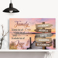 Family Gifts, Street Sign Multi Name Ocean Dock Quotes Family A Little Bit Of Crazy Canvas Wall Art Poster Prints Home Decor