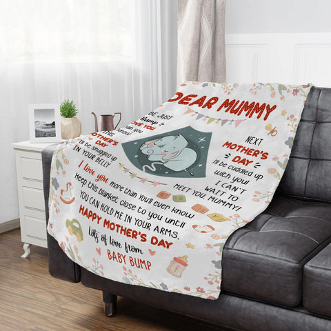 Mom To Be Gifts, Cute Baby Elephant Sleeping In Mommy's Belly Keep This Blanket Until Can Hold In Arms, Personalized Blanket, Gifts For New Mommy, Fleece Sherpa Mother's Day