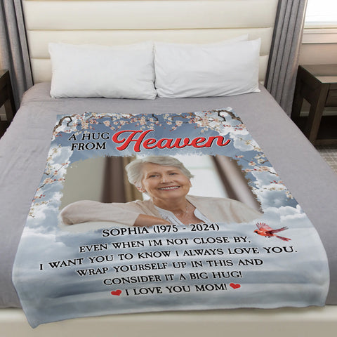 Sympathy Gifts, Personalized Memorial Blanket With Photo, Even When I'm Not Close By I Want You Know Love You, Loss Of Dad Grandpa Blanket, Fleece Sherpa, Funeral Gifts For Anniversary