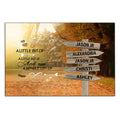 Family Gifts, A Little Bit Of Crazy Loud Autumn Street Sign Multi Name Canvas Poster Print , Personalized Canvas Wall Art, Gifts For Mom Dad, Poster Prints Home Decor, Family Wall Art