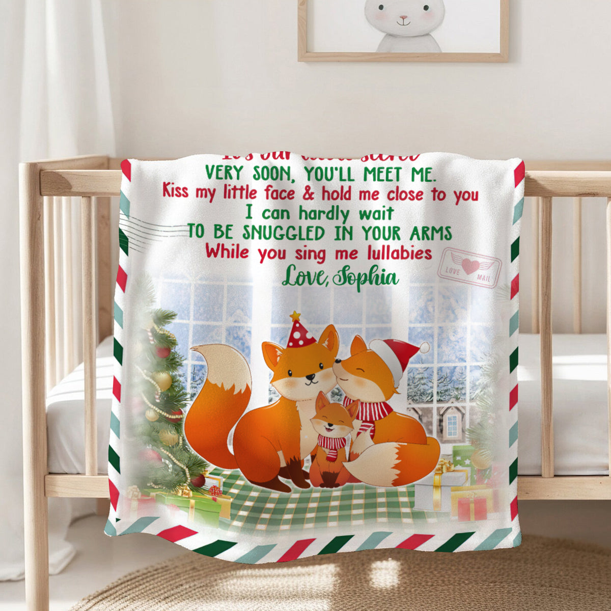 Gifts For Expecting Mom, As I Wiggle In Your Tummy Fox Family, Personalized Blanket, Gifts For New Mom Mom To Be Mommy, Fleece Sherpa, First Mom Blanket, Gifts For Christmas Birthday