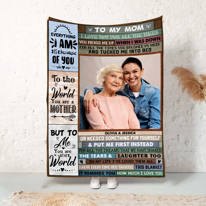 Gifts For Mom, Vintage Wooden Background Custom Love Letter Blanket To My Mom Warm And Cozy, Personalized Blanket, Gifts For Mom From Daughter Son, Fleece Sherpa Blanket