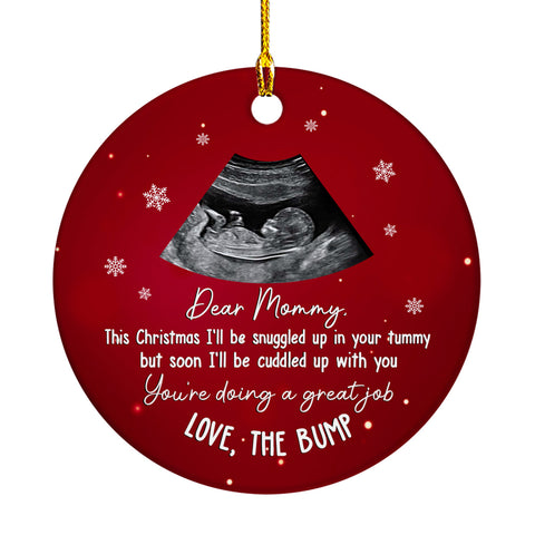 Mom To Be Gifts, This Christmas I'll Be Snuggled Upload Photo Ceramic Ornament, Personalized Photo Christmas Ornament, Gifts For Mom, Xmas Tree Decor, New Mom Keepsake, Gifts For Mother's Day