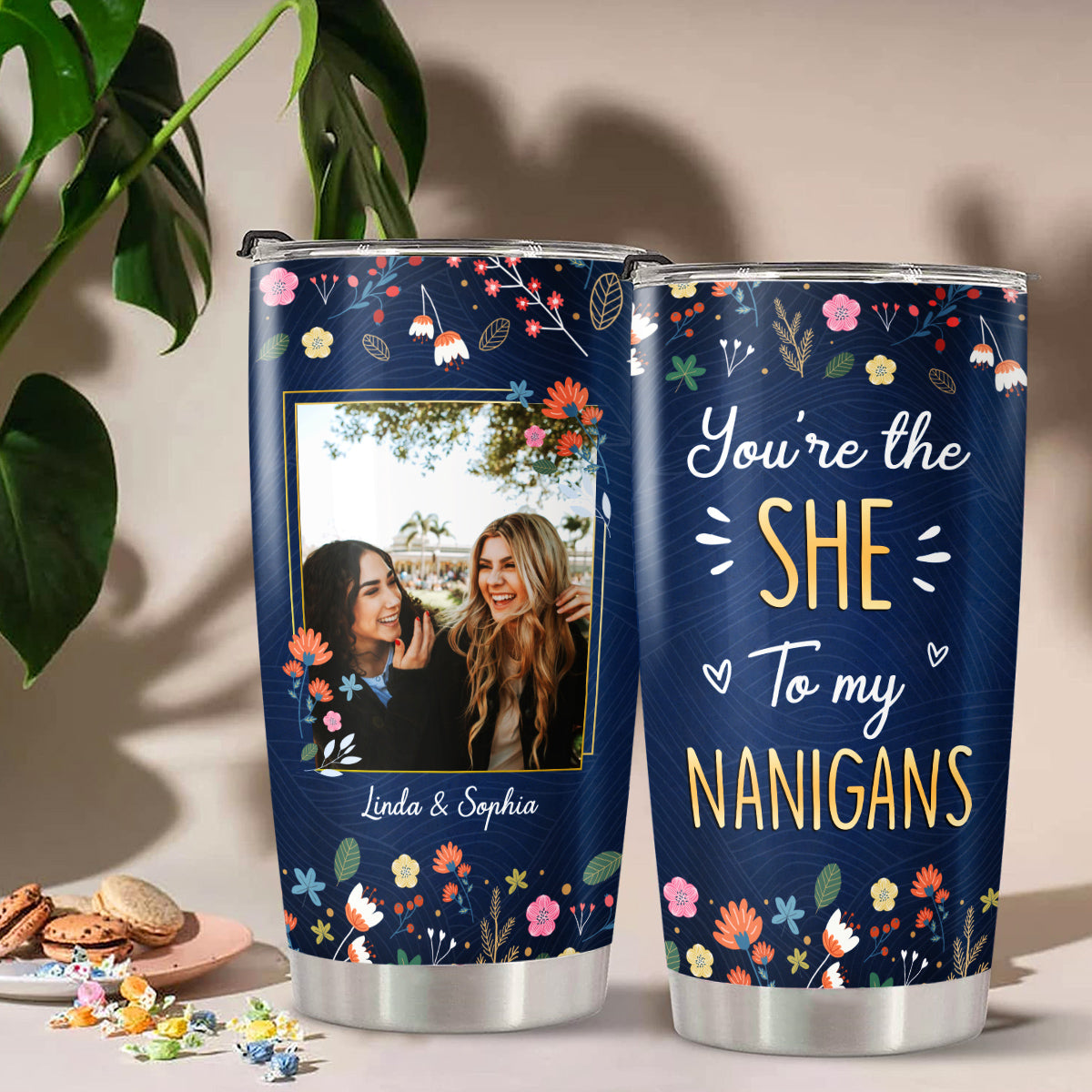Gifts For Bestfriend, You're The She To My Nanigans, Personalized Sister Tumbler, Gifts For Soulmate Bff, Bff 20oz Tumbler