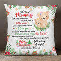 Personalized Square Pillow For New Mom From Family Pregnancy Gifts I've Only Been With You Xmas Decor Cute Bear Mommy And Baby Custom Name Double Sided Sofa Couch Cushion On Christmas