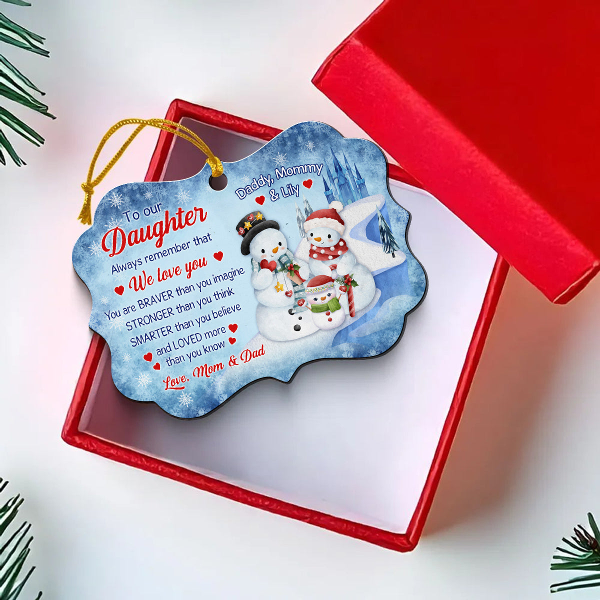 Daughter Gifts, Snowflakes You Are Smarter Than You Believe Medallion Aluminum Ornament Christmas Idea For Girls From Mom Dad