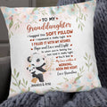 Personalized Square Pillow For Granddaughter Kids From Grandparents Gifts For Granddaughter I Hugged This Soft Pillow Cute Panda Custom Name Double Sided Sofa Couch Cushion On Birthday