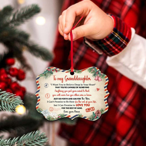 Granddaughter Gifts, Airmail Letter Just Go Forth And Aim For The Skies Medallion Aluminum Ornament For Baby From Mimi, Xmas Tree Decor, Gifts Holiday Winter Xmas Christmas Tree Hanging