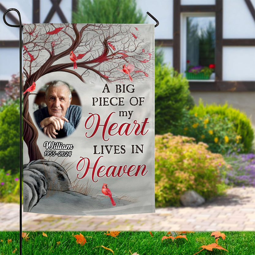 Sympathy Gifts, Memorial Flag, Custom Remembrance Garden, My Heart Lives In Heaven, Sympathy Photo Decor, Memorial Photo Yard Banner, Remembrance Keepsake, Gifts For Loss Of Mom Dad