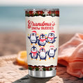 Christmas Penguin, Grandmas Buddies Insulated Tumbler, Stainless Steel Beverage Cup, Penguin Xmas Cup, Custom Grandkids Drinkware, Personalized Tumbler, Gifts For Nana From Grandkids