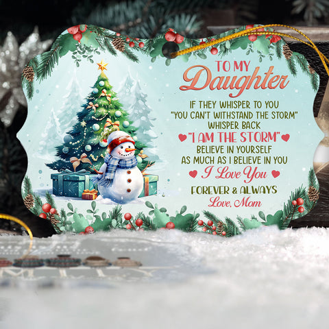 If They Whisper To You Cute Winter Theme, To My Daughter Aluminum Ornament, Mom Daughter Christmas Tree Ornament, Holiday Decoration Keepsake, Gifts For Girl From Mom Mother