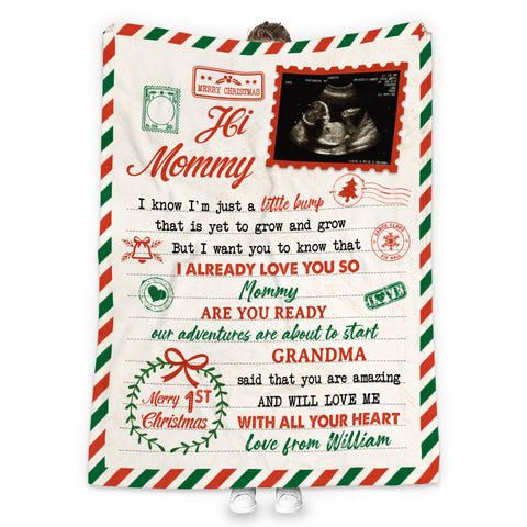 Personalized Blanket For New Mommy To Be From New Dad Baby Bump Grandma Said That You Are Awesome Ultrasound Gifts For New Mom Custom Name Photo Fleece Sherpa Blanket For Christmas