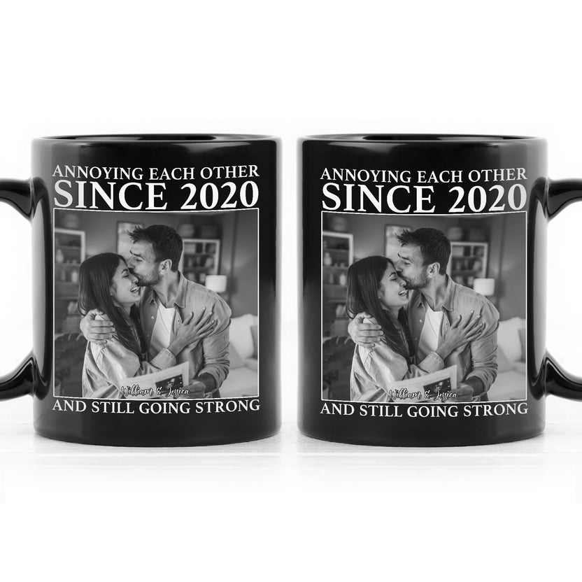 Annoying Each Other Since 2020” Couple Mug, Personalized Photo, Funny Anniversary, Custom Love Vintage Couple Picture Matching , Personalized Coffee Mug, Gifts For Him Her Honey