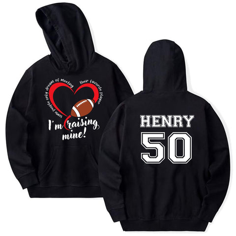 Personalized T-Shirt For Mommy From Son Boy Kids Football Gifts I'm Raising Mine Fan Football Family Mother Father Football Games Day Custom Title And Number Short Sleeve Tops Tee Shirt
