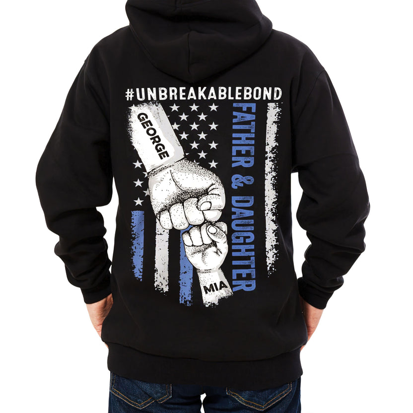 Personalized T-Shirt For Dad Daddy From Son Daughter Funny Dad Gifts Father Daughter Father Son Unbreakable Bond Fist Bump Custom Name Short Sleeve Tops Tee Shirt For Birthday Father's Day