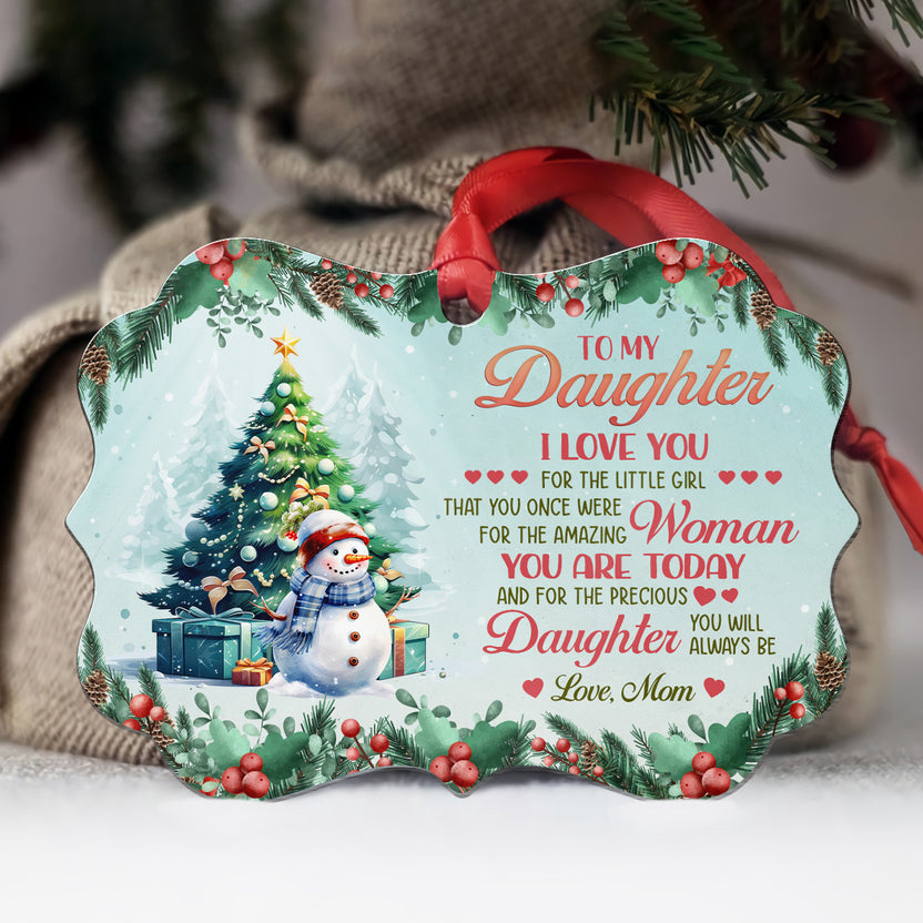 Daughter Gifts, For An Awesome Woman You Are Today Cute Xmas Tree Snowflakes, To My Daughter Aluminum Ornament, Mom To Daughters Holiday Decoration, Tree Keepsake, Gifts For Girls