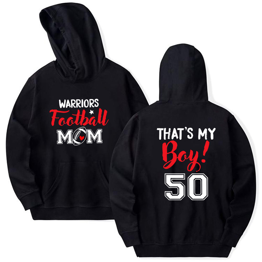 Personalized T-Shirt For Mommy From Son Boy Kids Football Gifts Football Mom That's My Boy Fan Football Family Football Games Day Custom Title And Number Short Sleeve Tops Tee Shirt