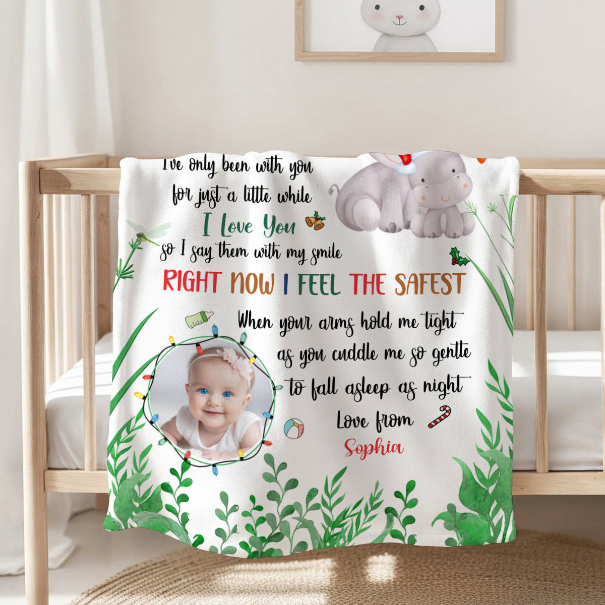 Pregnant Mom Gifts, Right Now I Feel The Safest Upload Photo With Hippo, Personalized Blanket, Gifts For Expected Mom Mommy, Fleece Sherpa, Mom To Be Blanket, Gifts For Christmas Xmas