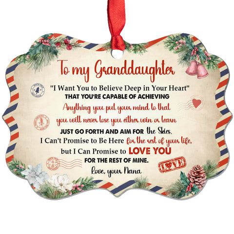 Granddaughter Gifts, Airmail Letter Just Go Forth And Aim For The Skies Medallion Aluminum Ornament For Baby From Mimi, Xmas Tree Decor, Gifts Holiday Winter Xmas Christmas Tree Hanging