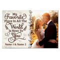 Personalized Canvas Wall Art For Wifey Hubby From Him Her Gifts For Couple Couple Photo Poster My Favorite Flace In The Word Custom Name Poster Prints Hanging Home Decor For Valentines