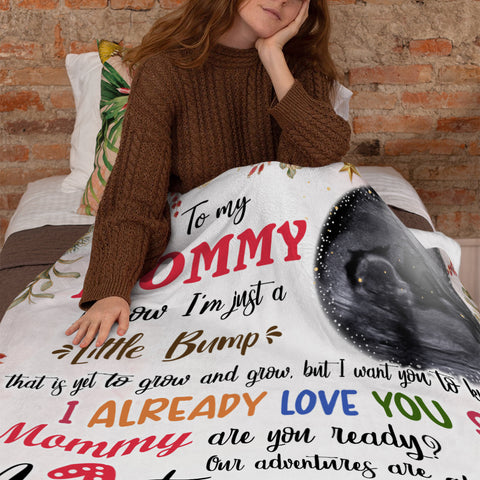 Mommy Are You Ready Baby Ultrasound With Ball Hanging Tree, First Christmas Sonogram Blanket, Expecting Mother Milestone, Holiday Keepsake, Personalized Photo Blanket, Gifts For Mom
