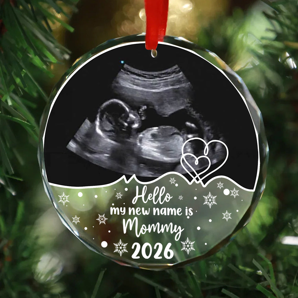 Mom To Be Gifts, Ultrasound Photo Keepsake, Sonogram Keepsake, Expecting Mom Holiday Decor, Personalized Baby Glass Ornament, Pregnancy Reveal Item, Tree Decoration, Gifts For Mommy