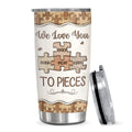Unique Gifts For Mom, We Love Mom To Pieces Wooden Piece , Personalized Tumbler, Gifts For Mommy Women From Kids Children, 20oz With Lid Travel Cup Birthday Mothers Day