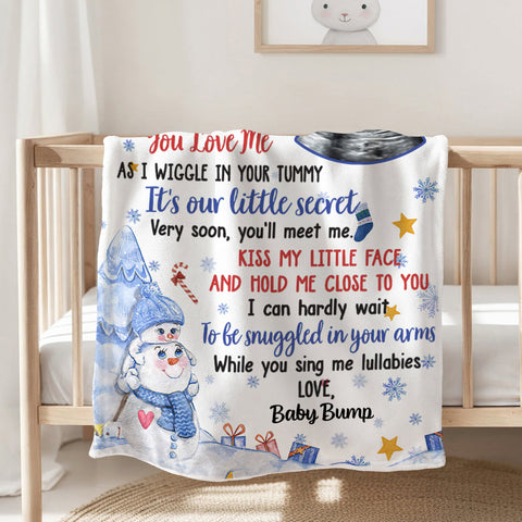 Mom To Be Gifts, Very Soon You Will Meet Me Snowmans And Baby Ultrasound, Personalized Blanket, Gifts For Mommy First Mom, Fleece Sherpa, Blanket For New Mom, Gifts For Christmas Xmas